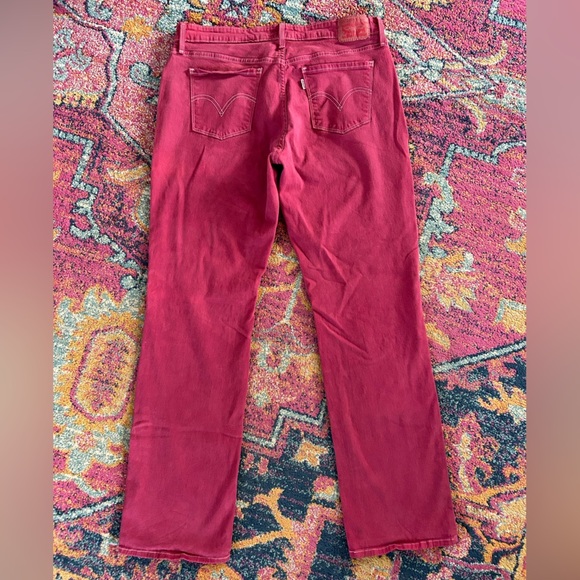 Levi’s | Women's Magenta 505 Straight Chino Pants Jeans, zip/button closure, 10 - Picture 4 of 14